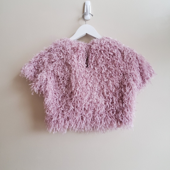 NWT Zara lilac purple colour feather crop top, Medium - Picture 9 of 12
